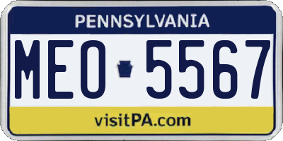 PA license plate MEO5567