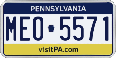 PA license plate MEO5571