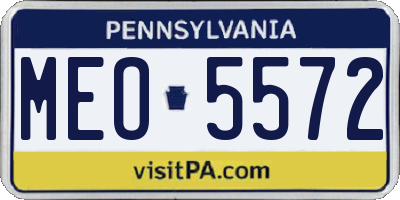 PA license plate MEO5572