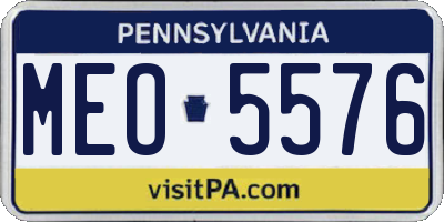 PA license plate MEO5576
