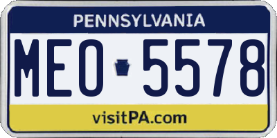 PA license plate MEO5578