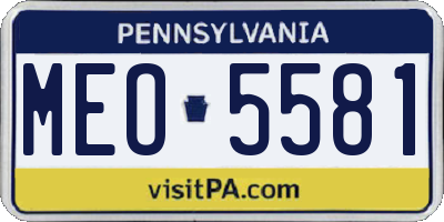 PA license plate MEO5581