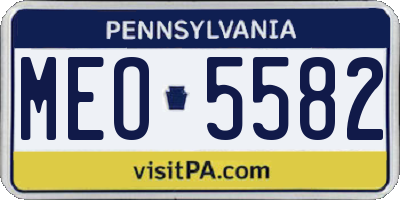 PA license plate MEO5582