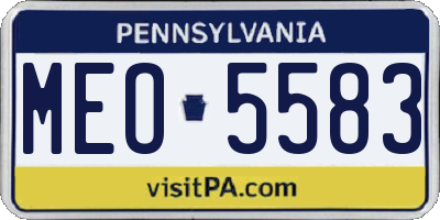 PA license plate MEO5583