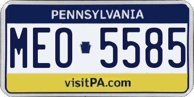 PA license plate MEO5585