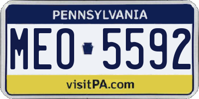 PA license plate MEO5592