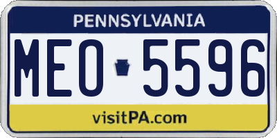 PA license plate MEO5596