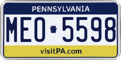 PA license plate MEO5598