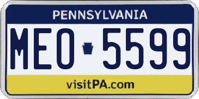 PA license plate MEO5599