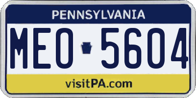 PA license plate MEO5604