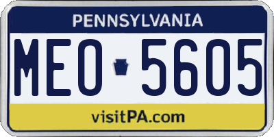 PA license plate MEO5605