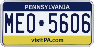 PA license plate MEO5606