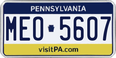 PA license plate MEO5607