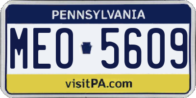 PA license plate MEO5609