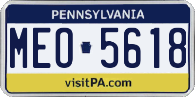 PA license plate MEO5618
