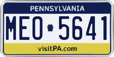 PA license plate MEO5641