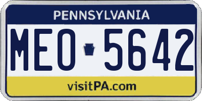 PA license plate MEO5642