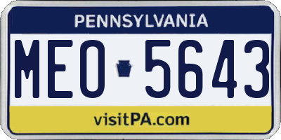 PA license plate MEO5643