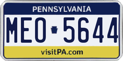 PA license plate MEO5644