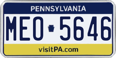PA license plate MEO5646