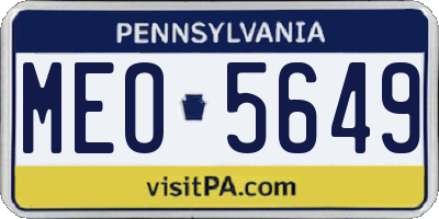 PA license plate MEO5649