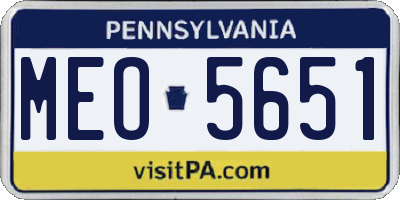 PA license plate MEO5651