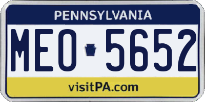 PA license plate MEO5652