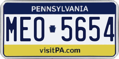 PA license plate MEO5654