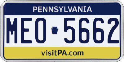 PA license plate MEO5662
