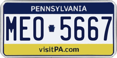 PA license plate MEO5667