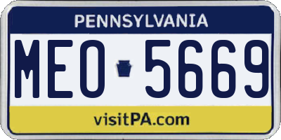 PA license plate MEO5669