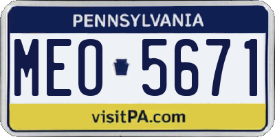 PA license plate MEO5671