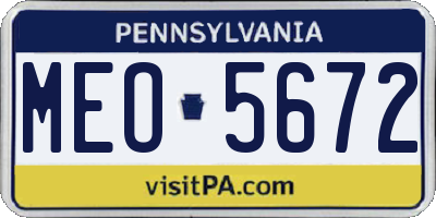 PA license plate MEO5672