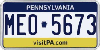 PA license plate MEO5673