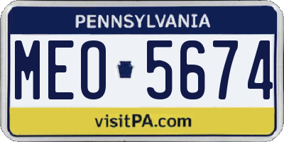 PA license plate MEO5674
