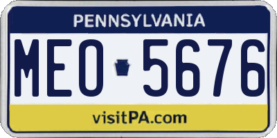 PA license plate MEO5676