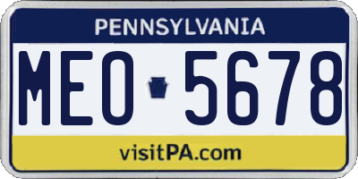 PA license plate MEO5678