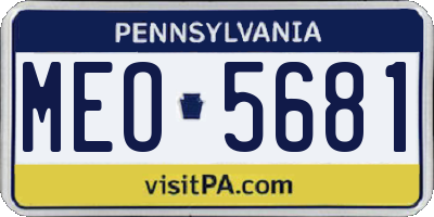 PA license plate MEO5681