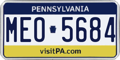 PA license plate MEO5684
