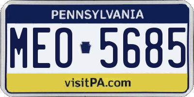 PA license plate MEO5685