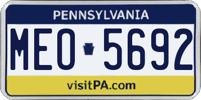 PA license plate MEO5692