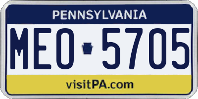 PA license plate MEO5705