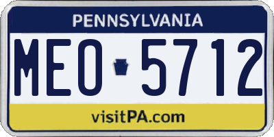 PA license plate MEO5712