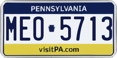 PA license plate MEO5713