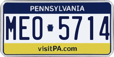 PA license plate MEO5714