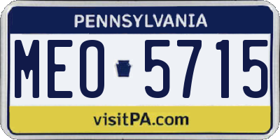 PA license plate MEO5715