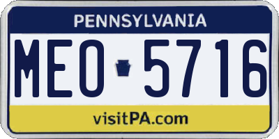 PA license plate MEO5716