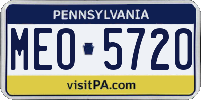 PA license plate MEO5720