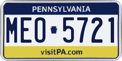PA license plate MEO5721