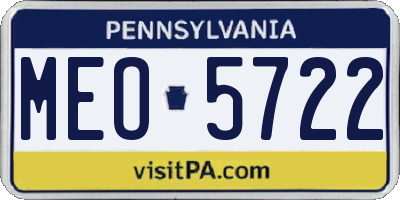 PA license plate MEO5722